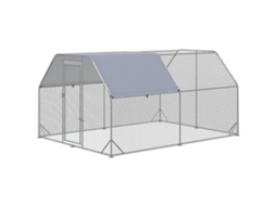 Galinheiro para 10-12 Galinhas, com porta Trancável, estrutura Cinza, 280x380x195cm | S/MARCA