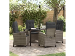 Vidaxl Conjunto de Jantar para Jardim 5 Pcs Cinzeto Vime Pe