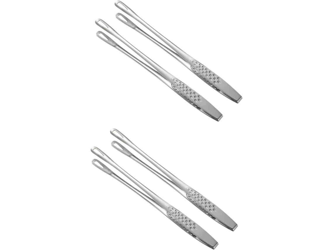 Conjunto De 2 Pinças Cozinha Milisten Em Aço Inoxidável Práticas Para Churrasco E Grelhados Duráveis Antiderrapantes
