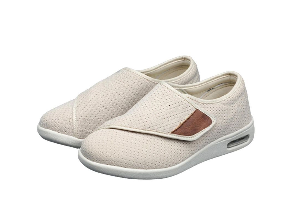 Sapatos Confortáveis Caixa Dedos Largo Profundidade Extra Solado Antiderrapante Atividades ao Ar Livre Bege | S/MARCA