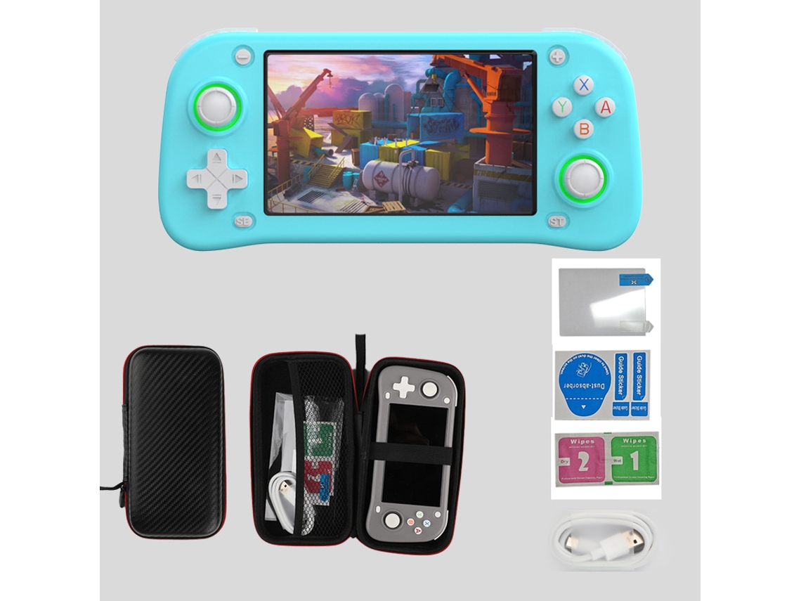 Console Notebook Xf43 Tela 4.3, Emulador Arcade/ps1, Saída Hd Psp, 30 Emuladores, 18000 Jogos 64gb Azul Sfushos