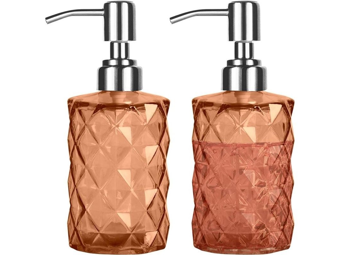 Dispenser de sabonete Nova Line, de vidro, com bomba de aço inox 304, 12oz, recarregável S/MARCA