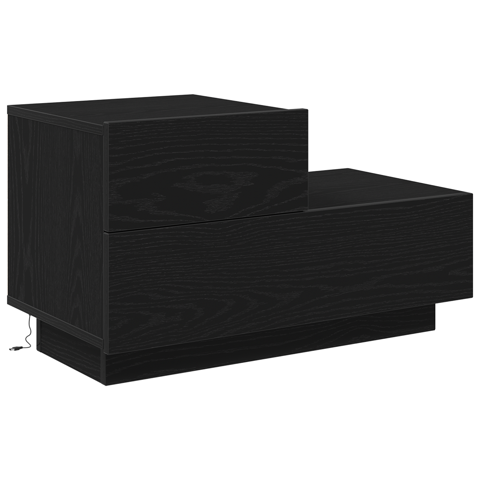 Conjunto 1 Mesa-de-cabeceira Vidaxl Preto Derivados De Madeira (70 X 36 X 40,5 Cm)