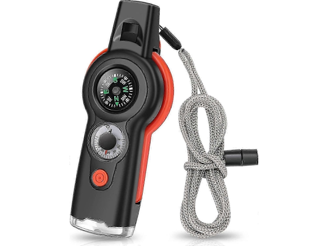 Apito De Sobrevivência De Emergência 7 Em 1, Apito De Segurança Multifuncional Para Atividades Ao Ar Livre Com Cordão, Ideal Para Caiaque, Passei