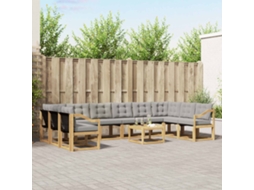 Vidaxl Conjunto De Sofás Para Exterior 11 Pcs Branco E Cinzento-claro