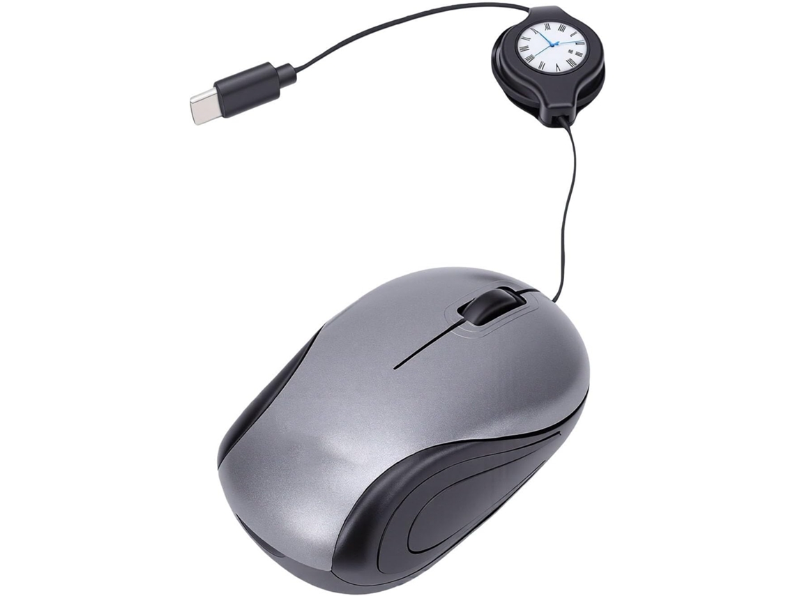 Mouse Usb Com Fio E Cabo Retrátil.