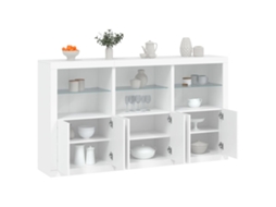 Vidaxl Aparador Com Luzes Led 181,5x37x100 Cm Branco