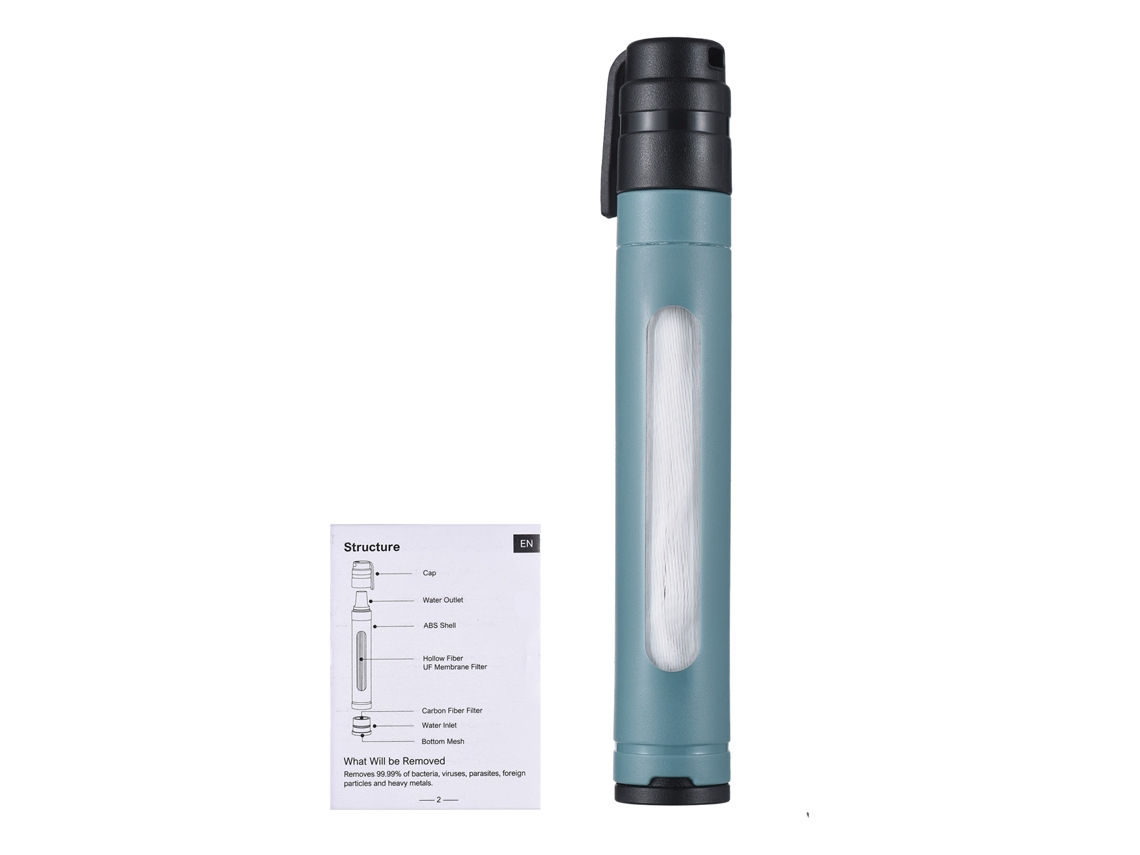 Caneta Filtro de Água Portátil Sobrevivência