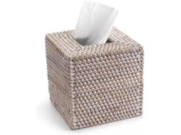 Tampa para Caixa de Lenços Papel em Rattan, Pacote com 1, Porta Quadrado, Trançado | S/MARCA