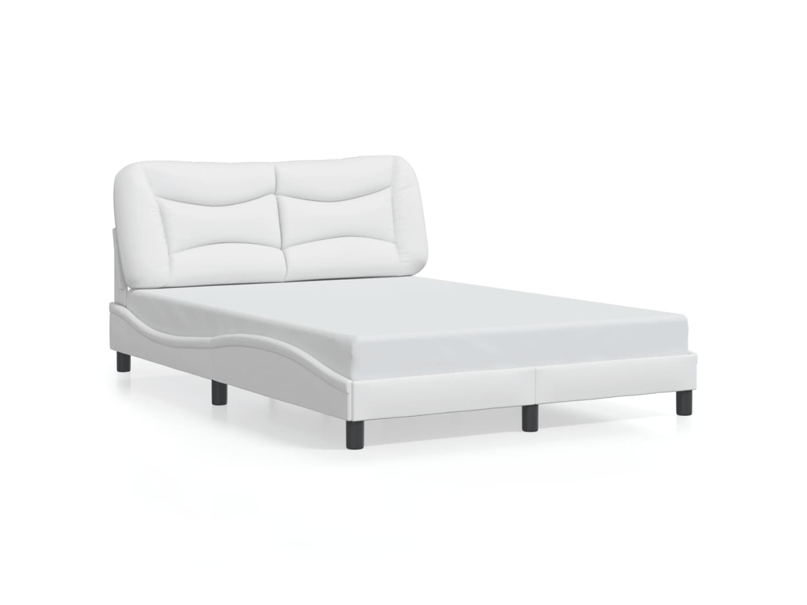 Estrutura De Cama Vidaxl Branco Couro Artificial (208x145x74.5cm)
