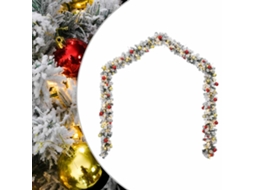 Vidaxl Grinalda De Natal Com Enfeites E Luzes Led 20 M Pvc Verde