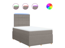 Cama Boxspring com Colchão 120x190 cm Tecido Castanho Acinzentado MAISON EXCLUSIVE