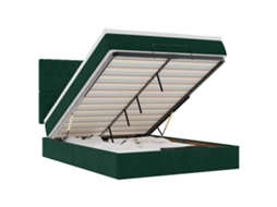 Estrutura Cama Otomana para Colchões 140x200 cm em Veludo Verde Escuro MAISON EXCLUSIVE