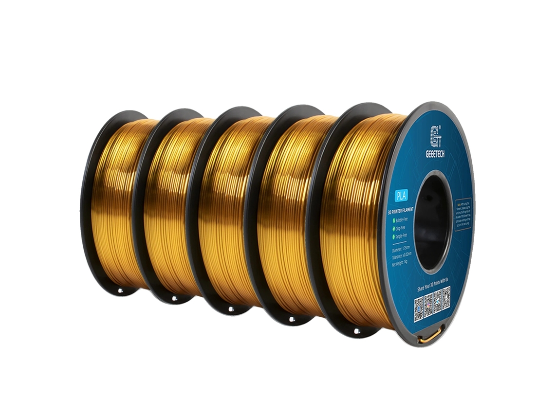 Filamento 3d, Acabamento De Alto Brilho, Material Ecolã³gico, Dourado Oem