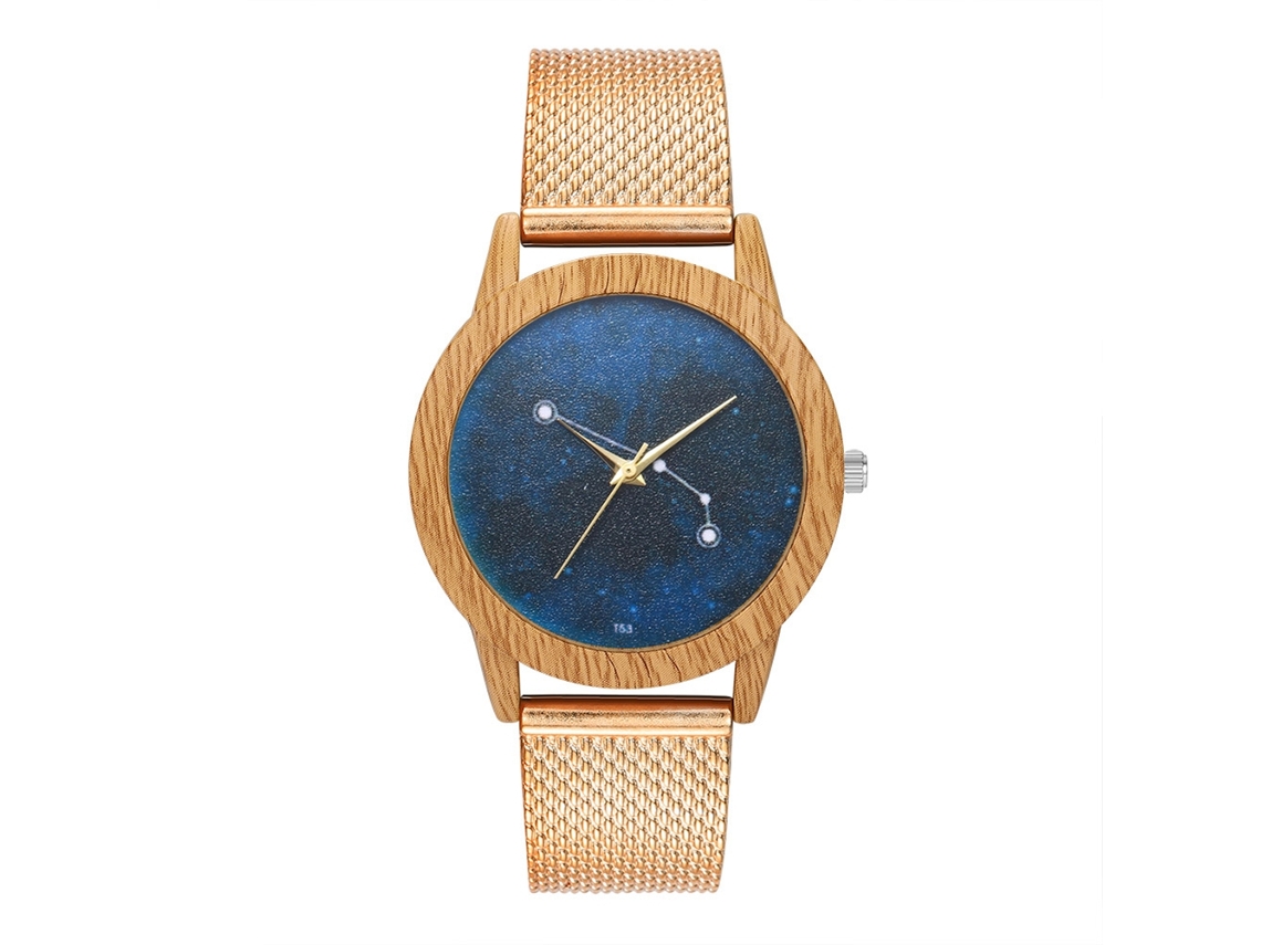 Reloj De Pulsera Unisex De Cuarzo Con Dial Redondo Y Correa De Malla (oro Rosa)