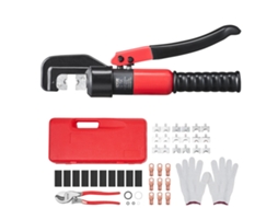 VEVOR Awg12-2/0 Crimpador Hidráulico de Terminais de Bateria de Alumínio de Cobre com 1 Cortador Luvas 50 Conectores de Anel de Cobre