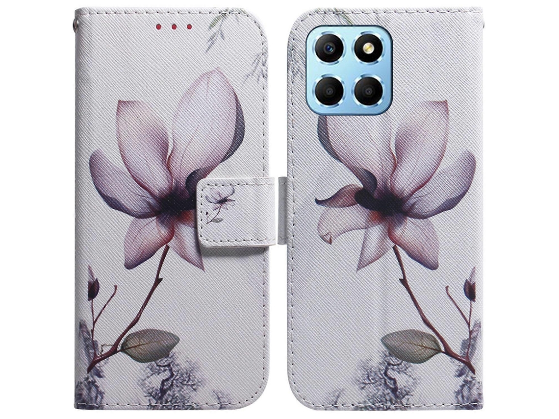 Capa De Celular Flip Em Couro Com Desenho Colorido Para Honor X8 5g
