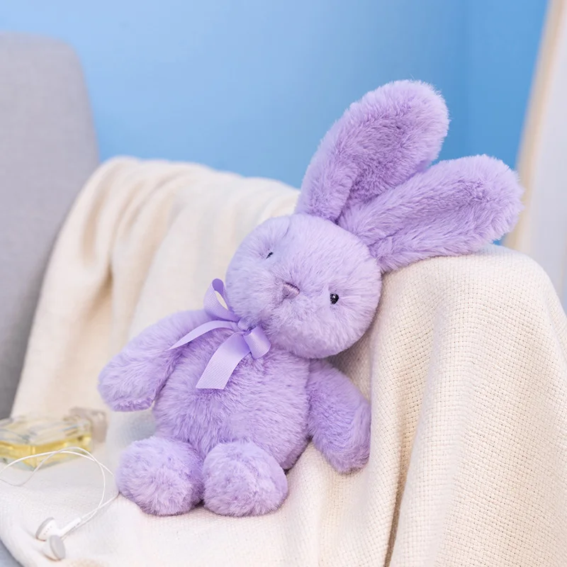 (roxo, 35 Cm De Comprimento) Lindo Coelho De Pelúcia Com Um Laço.