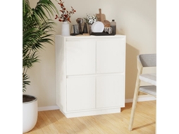 Vidaxl Aparador 60x34x75 Cm Madeira De Pinho Maciça Branco