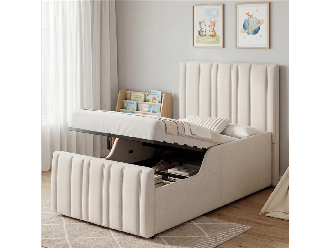 Cama Estofada Solteiro Hidráulica VELTRIX