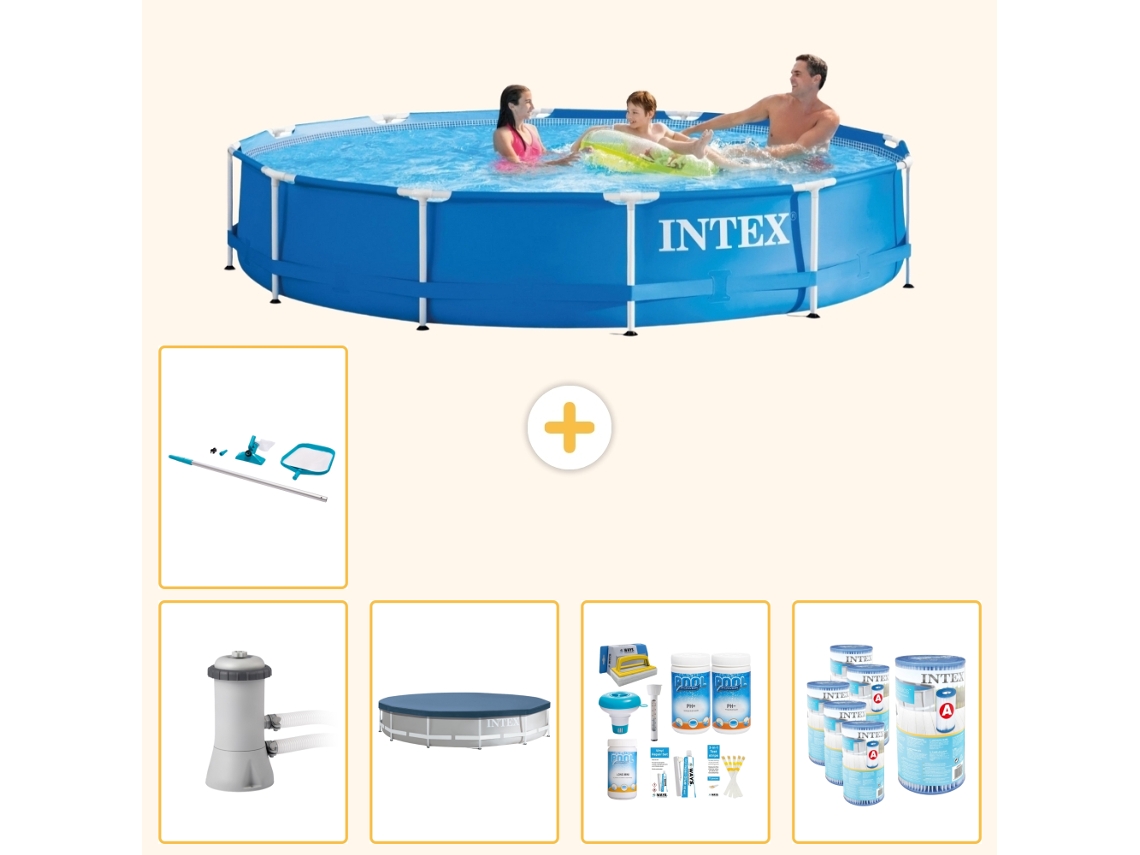 Intex Piscina Com Estrutura Redonda - 366x76 Cm - 6-peças Scb21