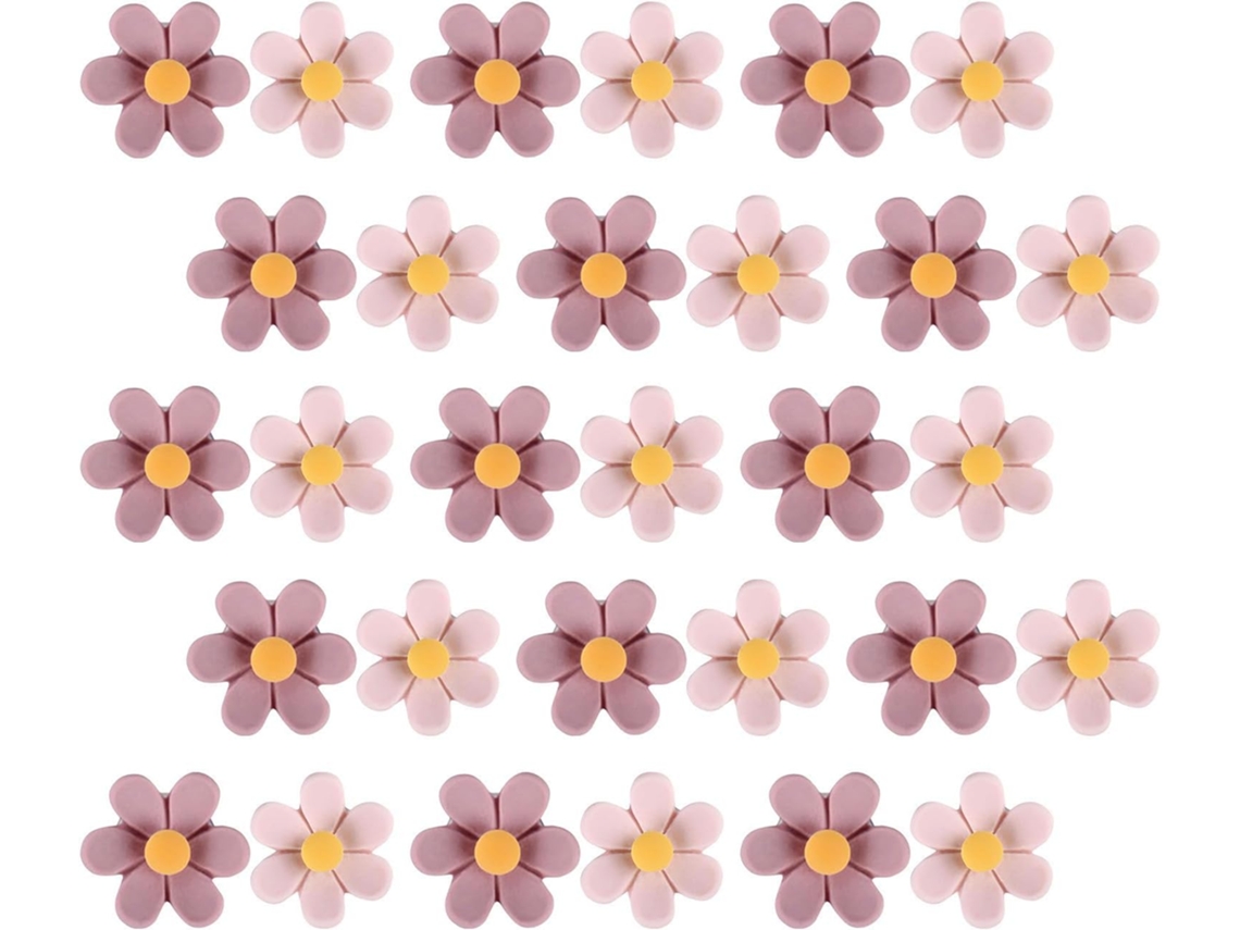 Conjunto De 50 Alfinetes Decorativos Outanaya Florais Para Parede, Na Cor Rosa, Plástico E Metal Feitos, Ideais Para
