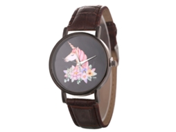 Reloj De Pulsera De Aleación Con Dial Redondo Reloj De Cuartzo Pareja Café