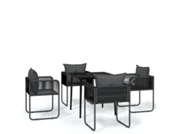 Garden Dining Set, Garden Dining Sets Vidaxl Preto Aço (80 Cm Table Length)