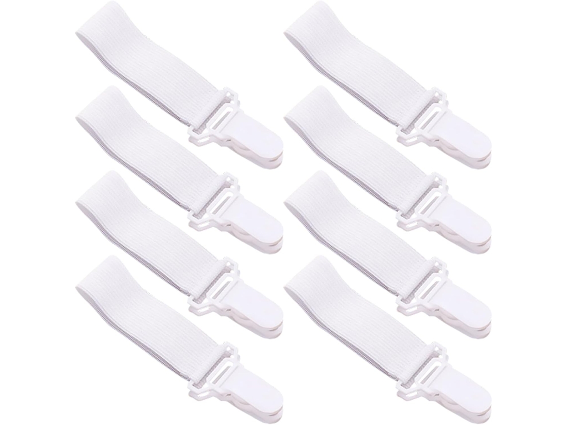 Conjunto De 16 Prendedores Lençol Antiderrapantes, Ajustáveis E Elásticos Para Uso Em Quartos Camas De Solteiro