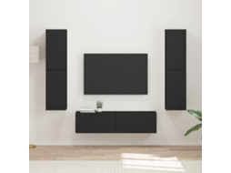 Vidaxl Conjunto De Móvel De Tv 6 Unid. Preto Derivados De Madeira