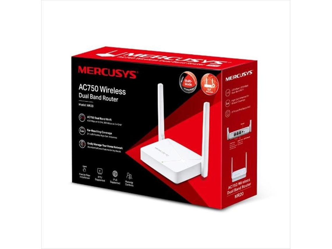 Roteador Multimodo de Banda Dupla MERCUSYS Mr20 Ac750