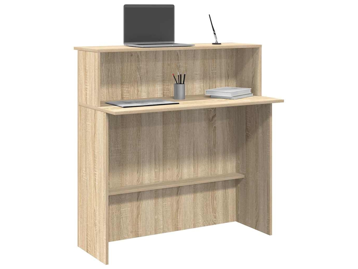 Vidaxl Balcão De Recepção Carvalho Sonoma 100x50x103,5 Cm Madeira Projetada
