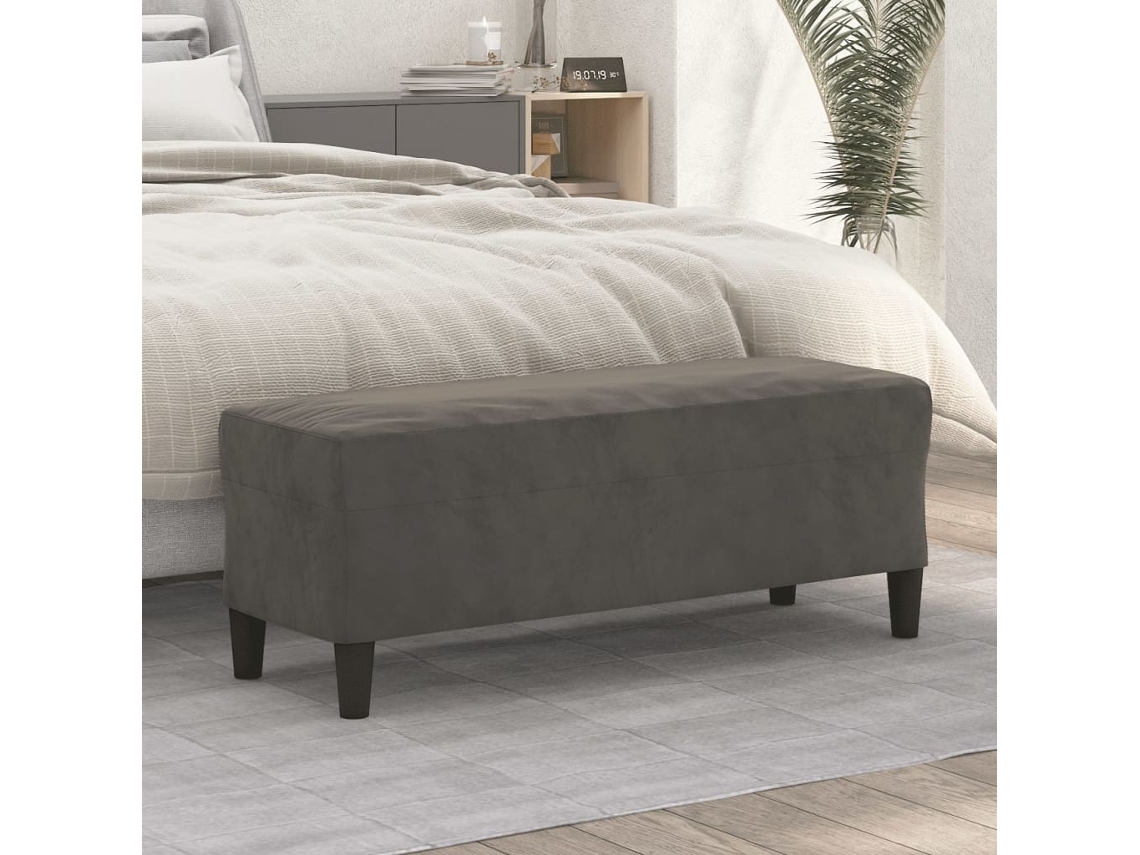 Vidaxl Banco 100x35x41 Cm Veludo Cinza-escuro
