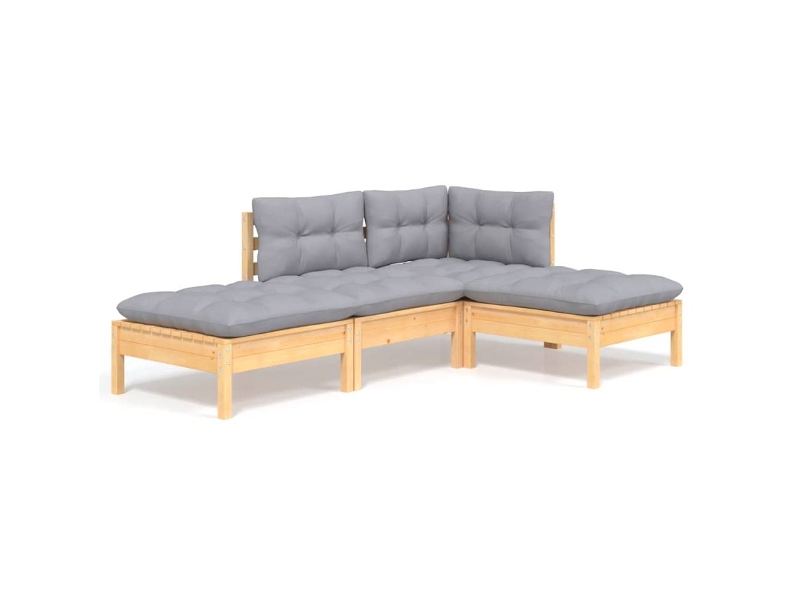 Garden Lounge Set, Garden Lounge Sets Vidaxl Cinzeto Madeira De Pinho (n/a)