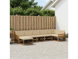 Vidaxl Conjunto De Sofás Para Exterior 7 Unid. Natural E Bege