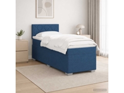 Vidaxl Cama Box Spring Com Colchão E Led Azul 90 X 200 Cm Tecido