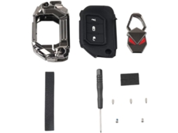 Conjunto De 1 Chaveiro Automotivo, Capa Para Controle Remoto De 3 Botões, Estojo Para Chaveiro Em Liga De Zinco E