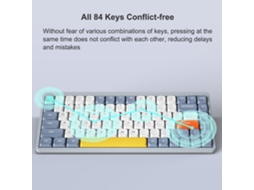 Teclado Mecânico Sem Fio Iblancod Com 84 Teclas Layout 75% Iluminação Rgb Hot-swappable Type-c
