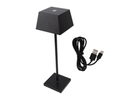Rebe-lâmpada De Mesa Led Sem Fio Ajustável De Metal Usb Recarregável Para Bar, Quarto, Ambiente Vintage Preto