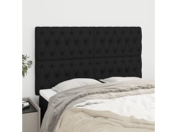 Vidaxl Cabeceira Preta 160x7x118/128 Cm Tecido
