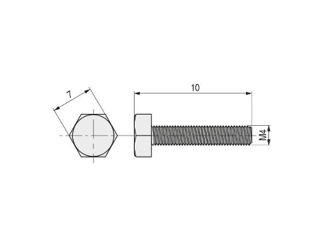 Tornillo cabeza hexagonal din 933 acero largo 50nm metrica m-12