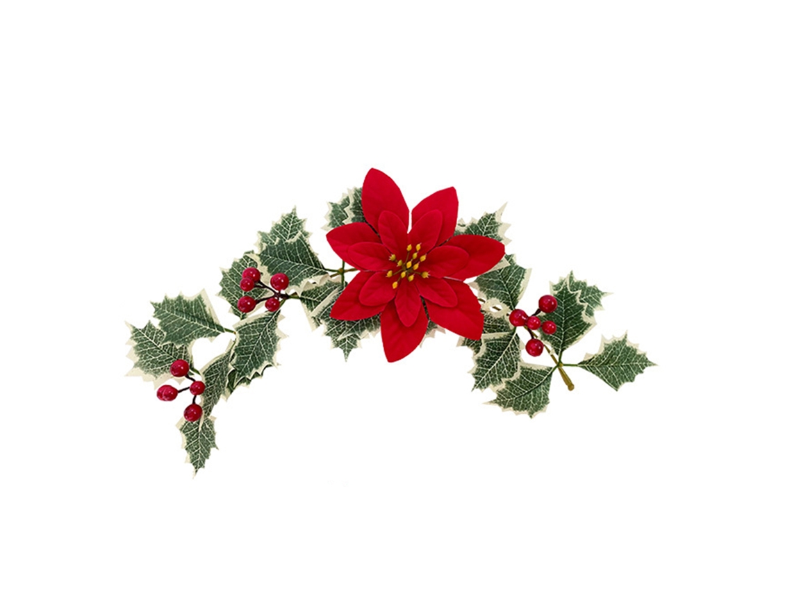 Ramos de folha de Natal com bagas e flores para decoração natalícia LAXISCREED