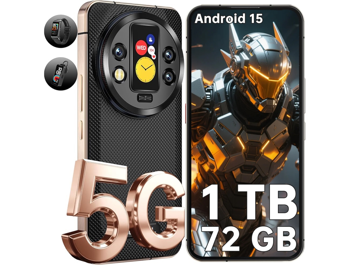 Smartphone Resistente 5g OUKITEL Wp200 Pro Con Auriculares Bluetooth 72 Gb 1 Tb 6.7" Fhd+ 120hz 8800 Mah 108 Mp Nfc Android 15 Preto