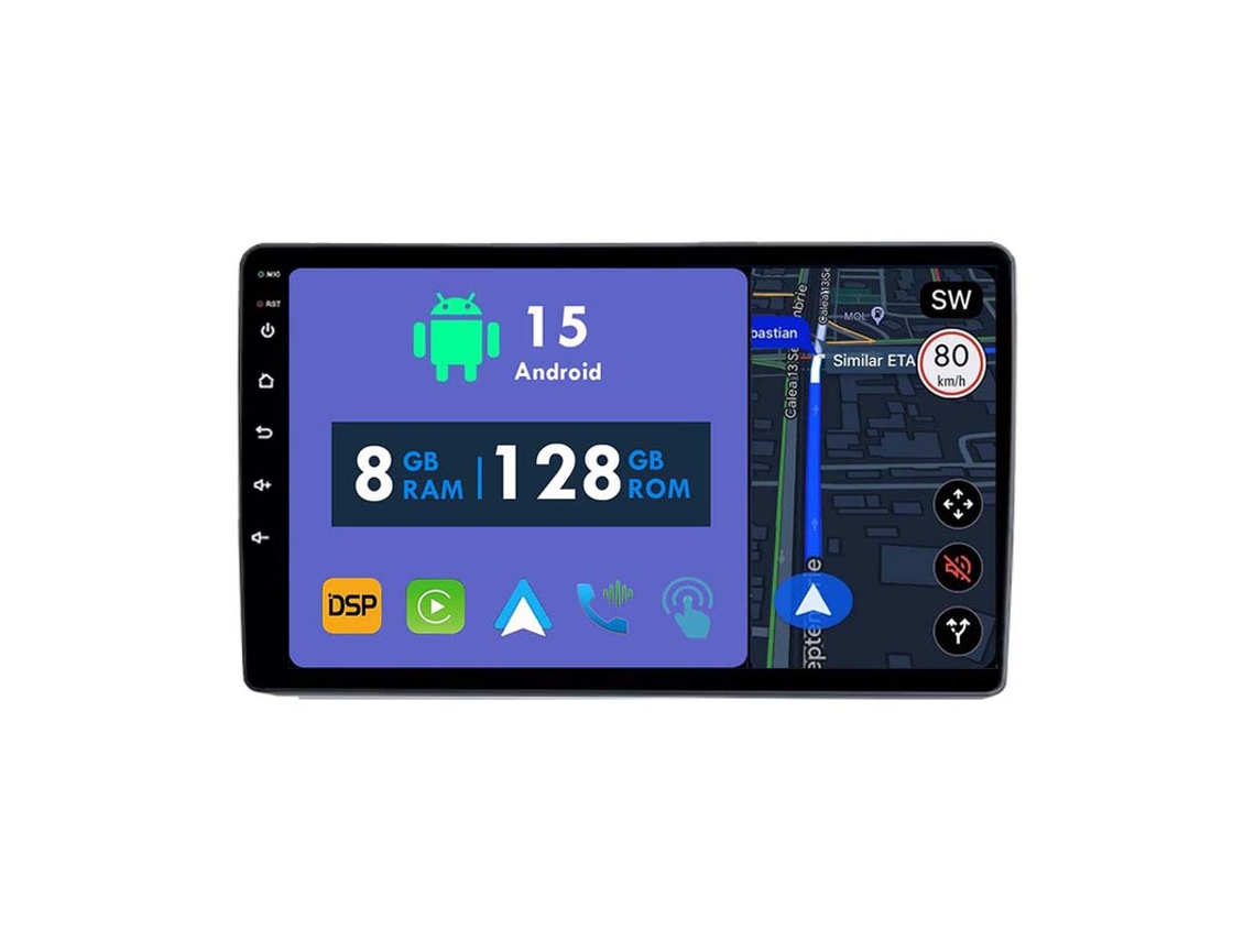 Auto Rádio Carro Bluetooth Autoradio 8GB RAM 128G ROM CarPlay Navegação GPS Ecrã Táctil RoverOne para Nissan Navara 3 D40 2004-2010  