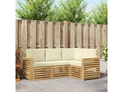 Vidaxl Conjunto De Sofás Para Exterior 4 Unid. Branco E Creme