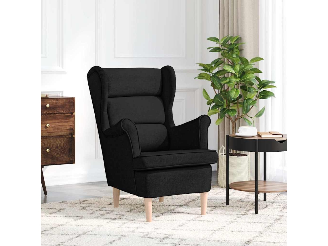 Vidaxl Cadeira Com Apoio De Braços 74x84x100 Cm Tecido Preto