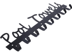 Cabideiro De Parede Com Ganchos Para Toalhas E Casacos Em Metal Preto, Para Pendurar.