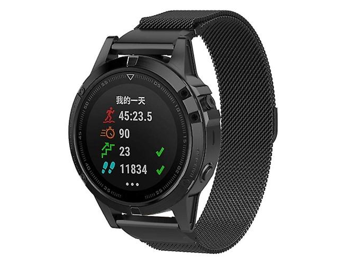 Lurelia Pulseira, Compatível Com Garmin Fenix 5s Milan Metal Aço Inoxidável Preta
