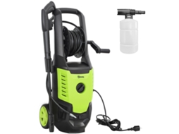 Lavadora de Alta Pressão BTFORUS 2200w, acessórios, ajuste de ângulo, parada automática, 32x32x80cm, verde/preto