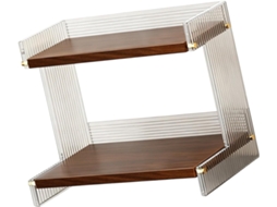 Organizador Transparente E Resistente De 2 Camadas Com Estrutura Madeira Prateleiras Elegantes Em Acrílico Para Otimizar
